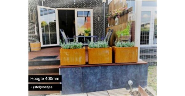 Cortenstaal plantenbak Texas 300x600 - Afbeelding 3